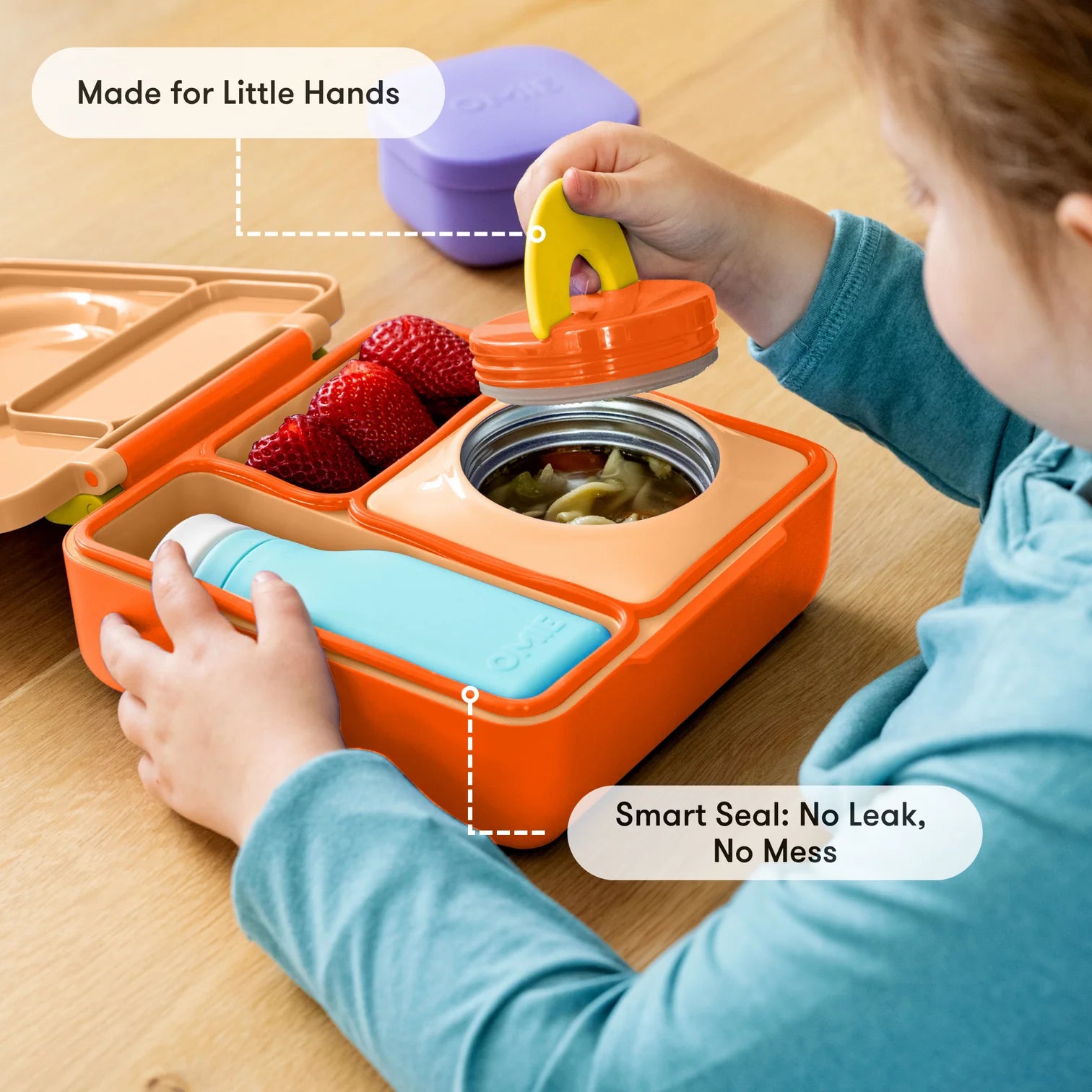 OmieBox hot & cold - Lunchbox s vyberateľnou termonádobou Poppy Orange