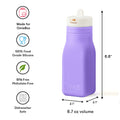 OmieBottle 260ml - silikónová fľaška do OmieBoxu so slamkou - fialová