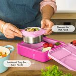 Načítať obrázok do zobrazovača galérie, OmieBox hot &amp; cold - Lunchbox s vyberateľnou termonádobou Pixie Pink
