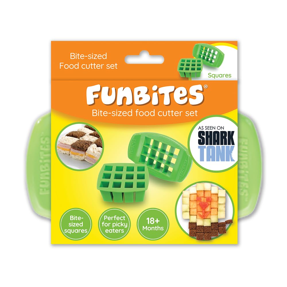 Sendvičové vykrajovátko FUNBITES štvorce zelené