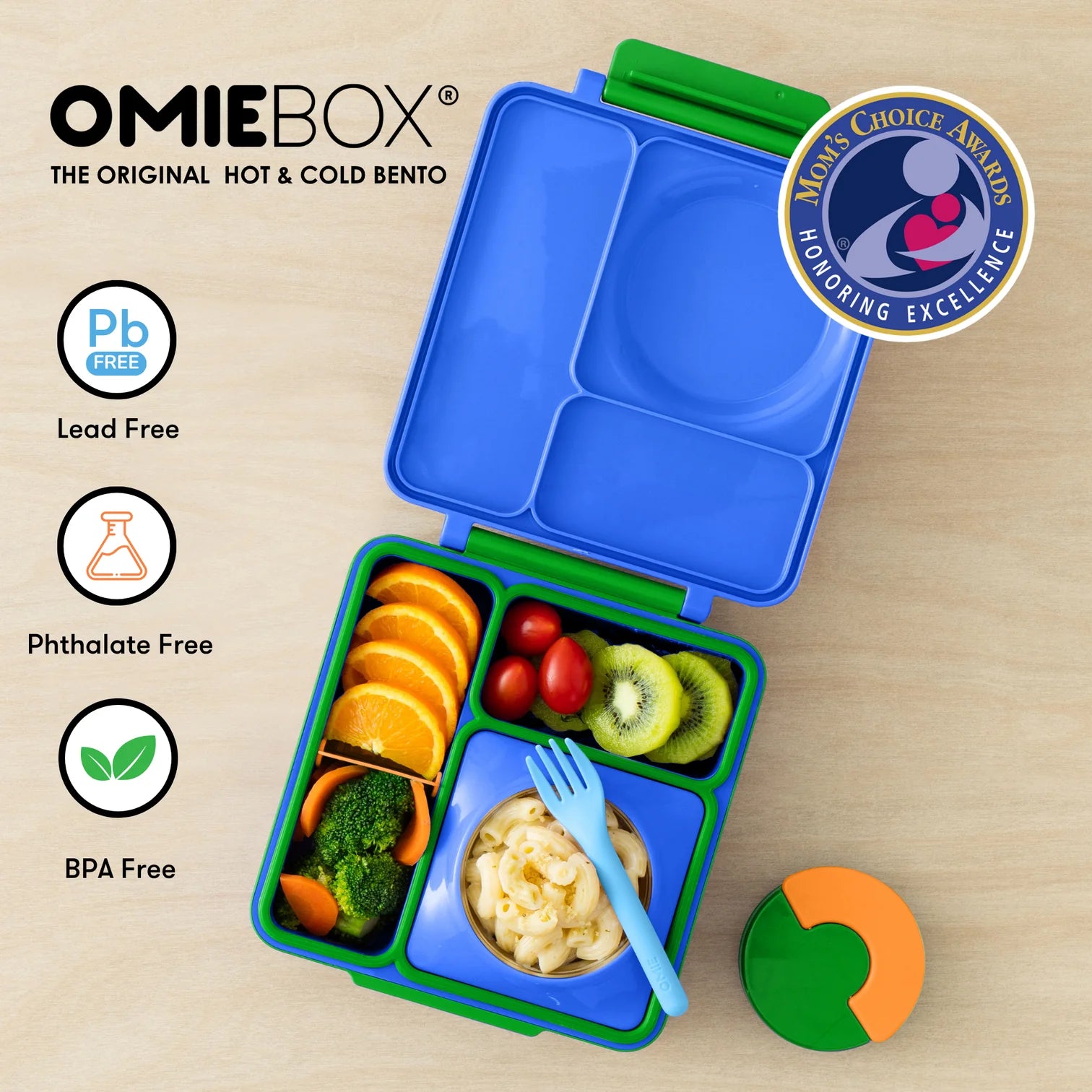 OmieBox hot & cold - Lunchbox s vyberateľnou termonádobou Monster Blue