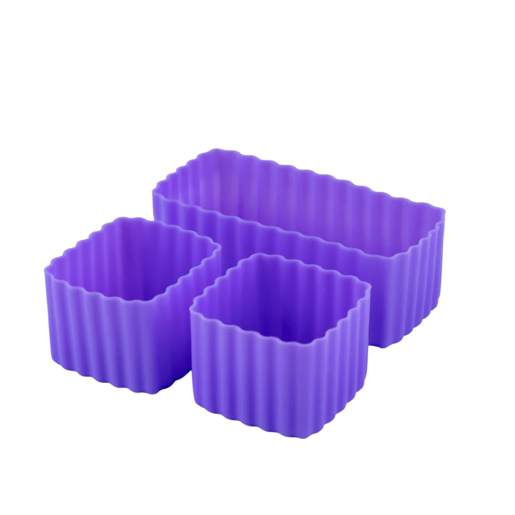 Sada 2+1 silikónových formičiek fialová Little Lunch Box Co - Hrozno