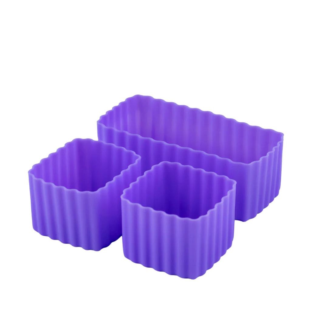 Sada 2+1 silikónových formičiek fialová Little Lunch Box Co - Hrozno