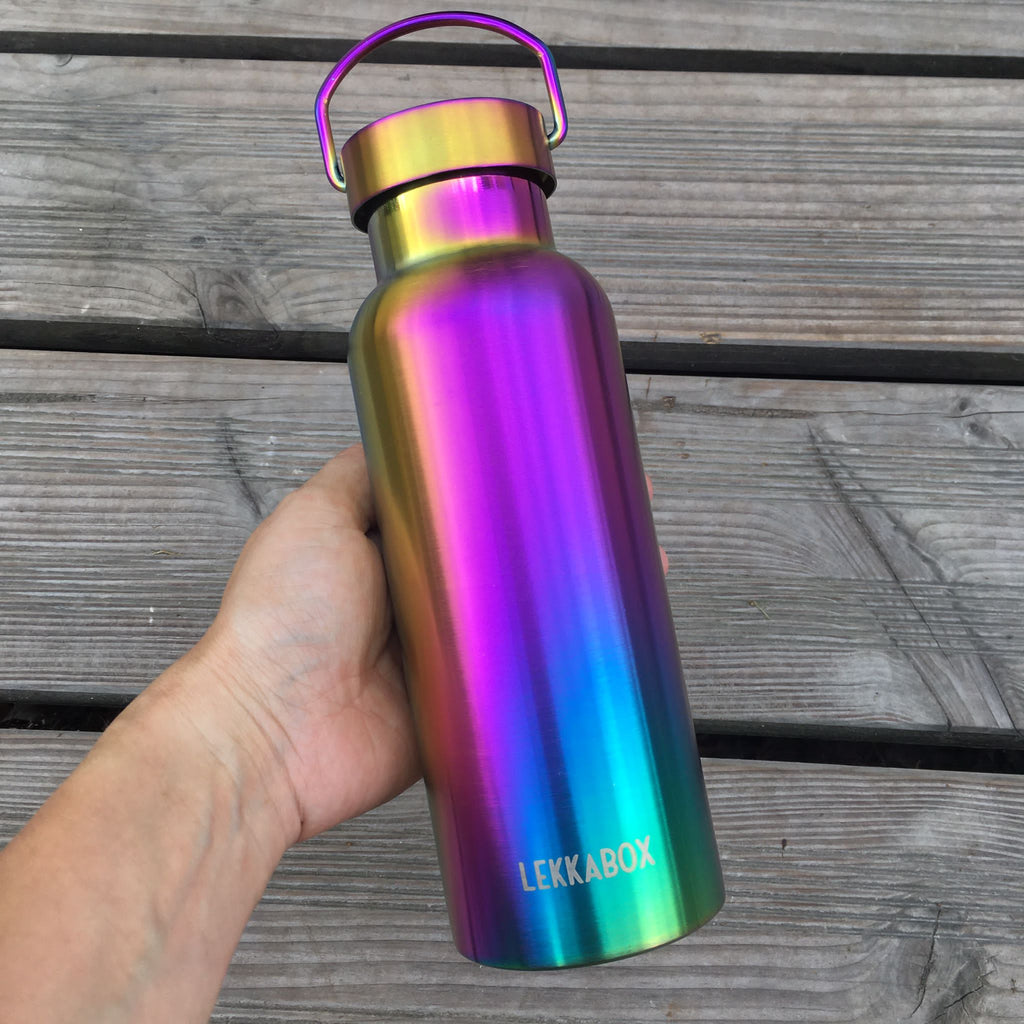 Lekkabox ISO 600ml - termoizolačná fľaša dúhová