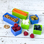 Načítať obrázok do zobrazovača galérie, Yumbox CUBES - sada 6 silikónových formičiek modrá a zelená
