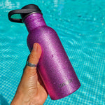 Načítať obrázok do zobrazovača galérie, Lekkabox GO 500ml - ľahká nerezová fľaša - ružová s trblietkami
