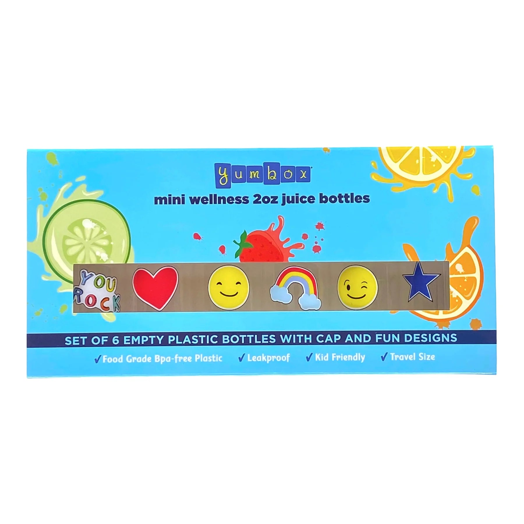 Yumbox Sada 6 mini fľaštičiek na džús 60ml