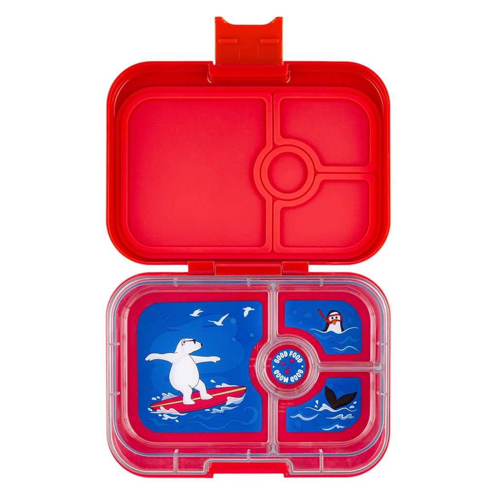 Yumbox Panino 4 oddelenia červená (Polárny medveď)