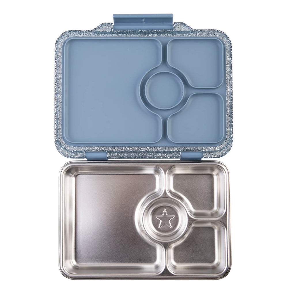 Yumbox Prêt  nerez 4 oddelenia - Parížska modrá s trblietkami