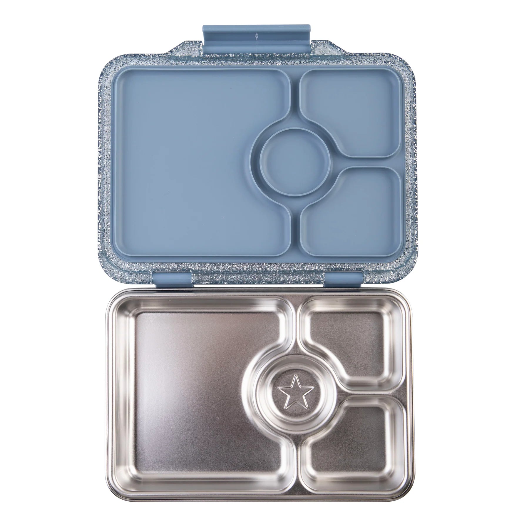 Yumbox Prêt  nerez 4 oddelenia - Parížska modrá s trblietkami