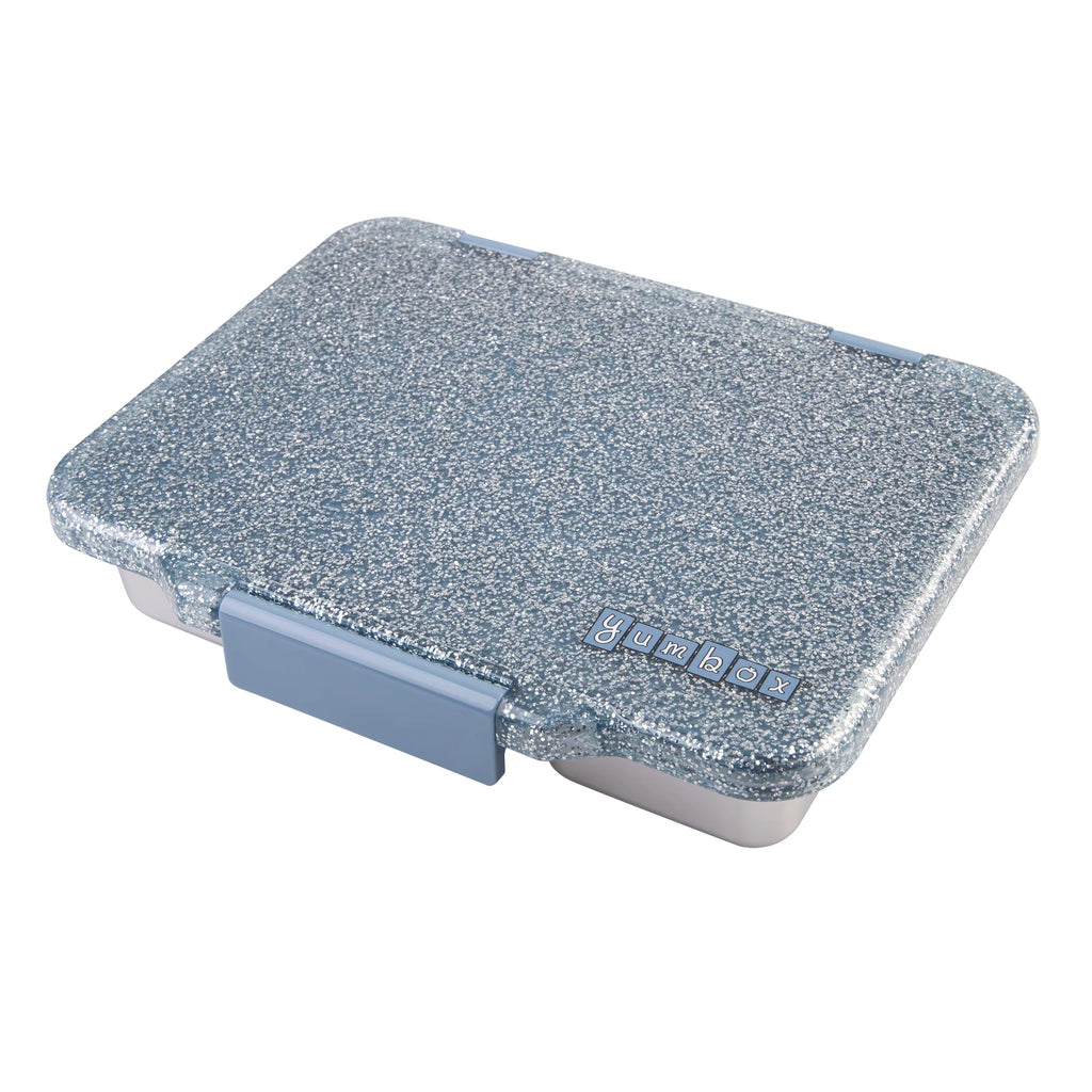Yumbox Prêt  nerez 4 oddelenia - Parížska modrá s trblietkami