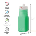 OmieBottle 260ml - silikónová fľaška do OmieBoxu so slamkou - zelená