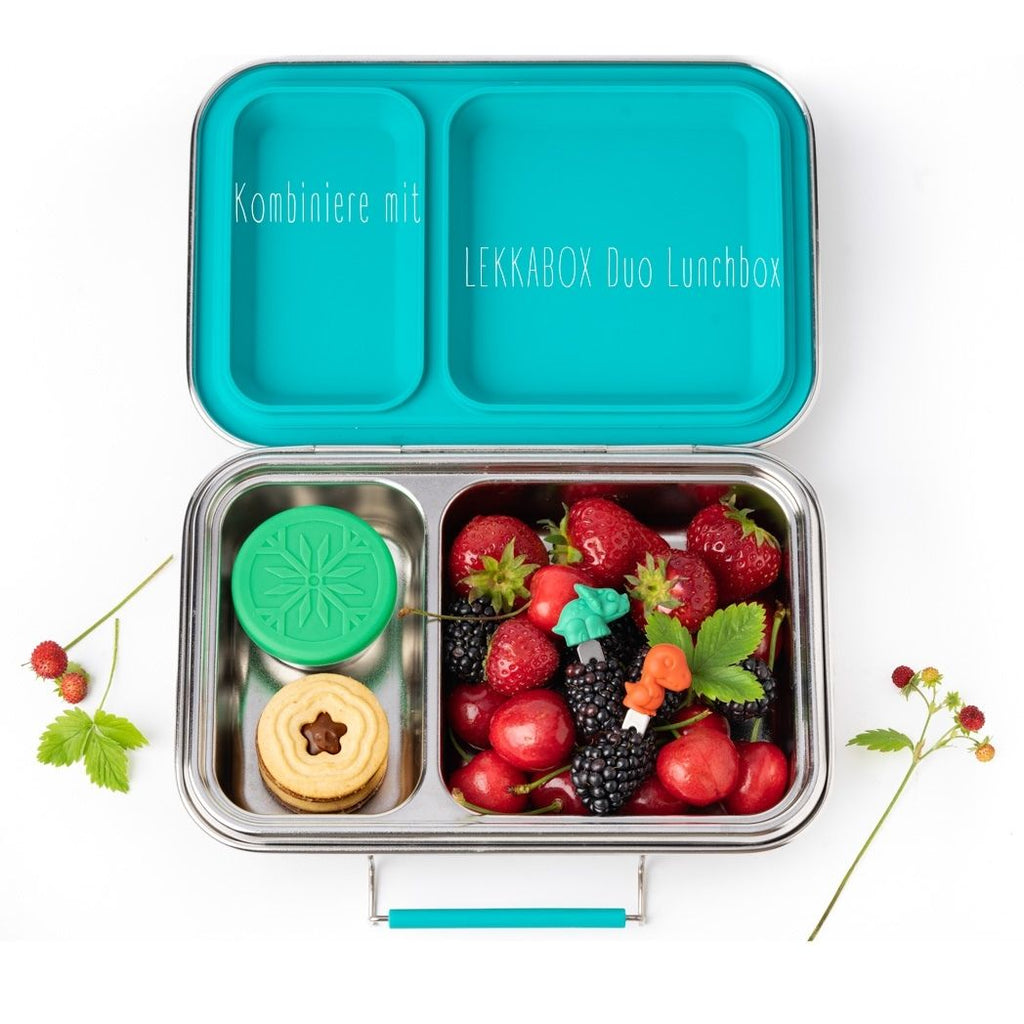 Set 4 krátkych nerezových napichovátok Lekkabox - dinovia