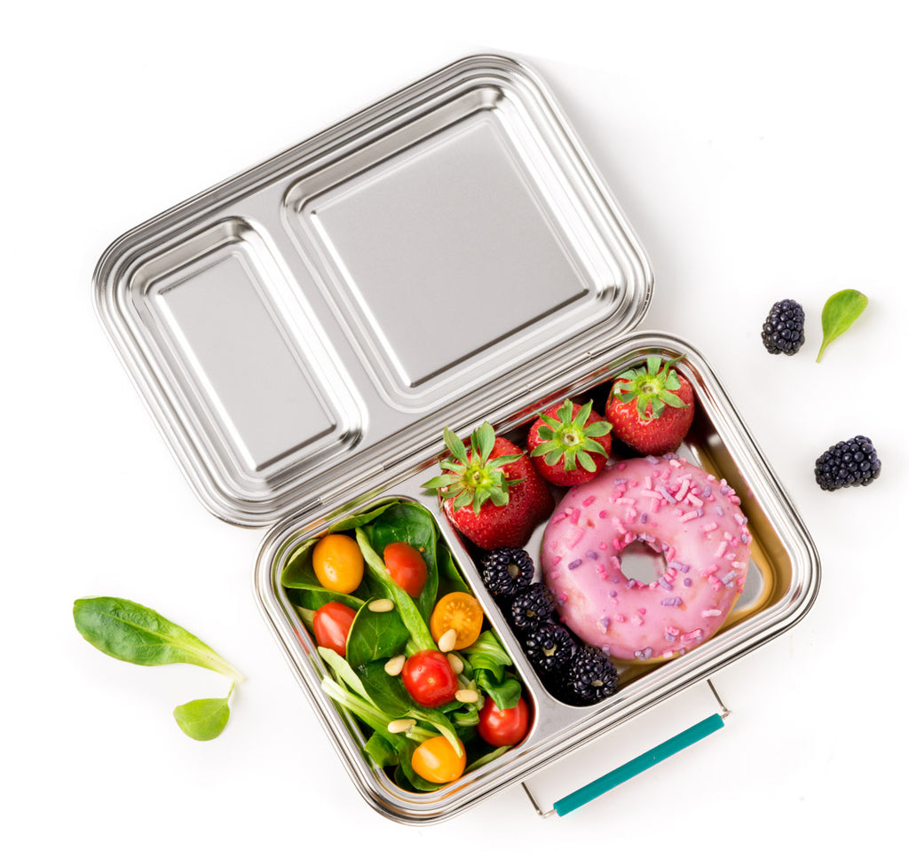 Lekkabox DUO - nerezový box s 2 oddeleniami - petrolejová