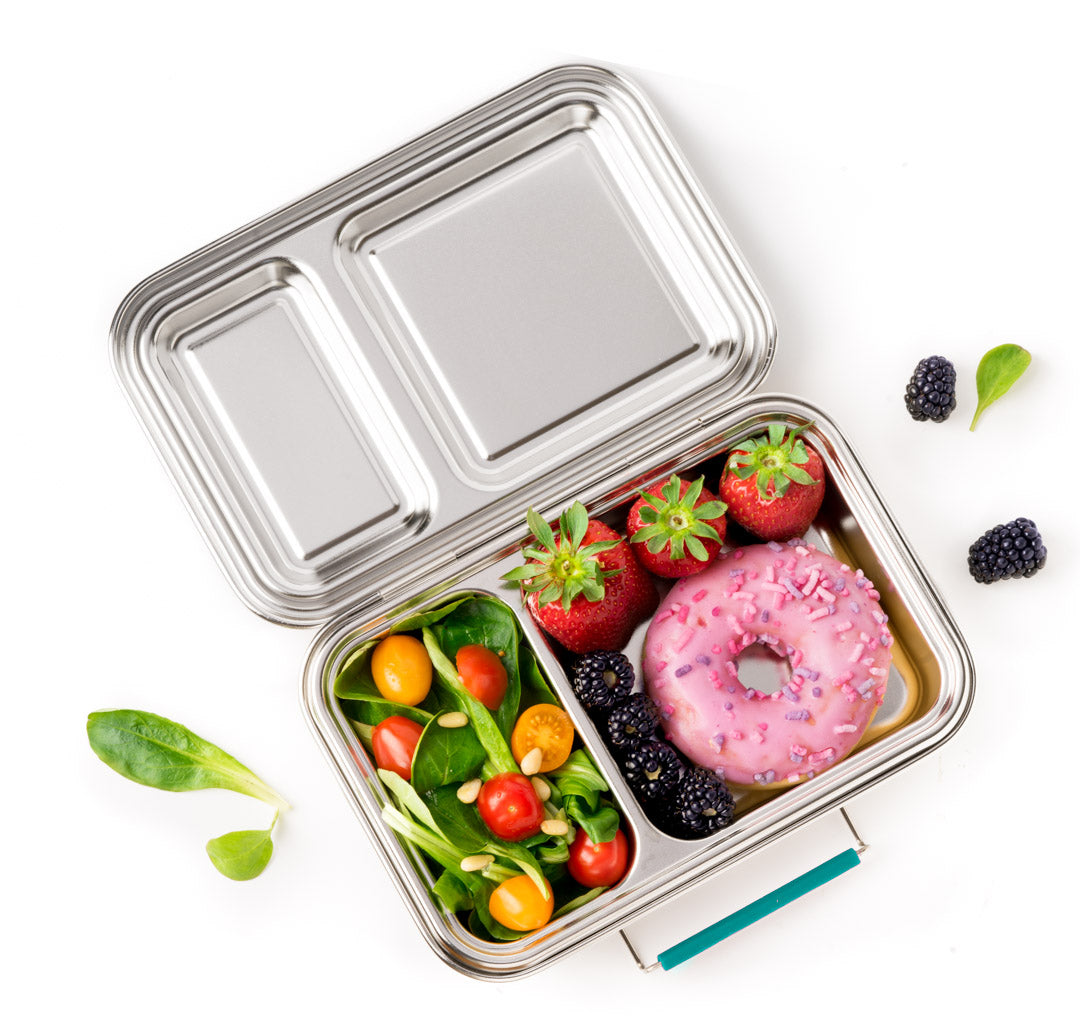 Lekkabox DUO - nerezový box s 2 oddeleniami - petrolejová