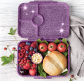 Lekkabox Glamour  so 4 oddeleniami - fialový s trblietkami