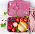 Lekkabox Glamour  so 4 oddeleniami - ružový s trblietkami