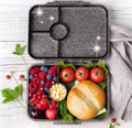 Lekkabox Glamour  so 4 oddeleniami - čierny s trblietkami