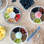 Načítať obrázok do zobrazovača galérie, Göbe Spinner FLIP (malý) - boxík s tlačidlom pre najmenších s 5 priehradkami mentolová
