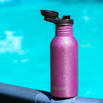 Načítať obrázok do zobrazovača galérie, Lekkabox GO 500ml - ľahká nerezová fľaša - ružová s trblietkami
