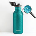 Lekkabox GO 500ml - ľahká nerezová fľaša - aqua s trblietkami