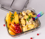 Načítať obrázok do zobrazovača galérie, Lekkabox Prep Lunchbox 900ml s dvoma oddeleniami - sklo a silikónový chránič
