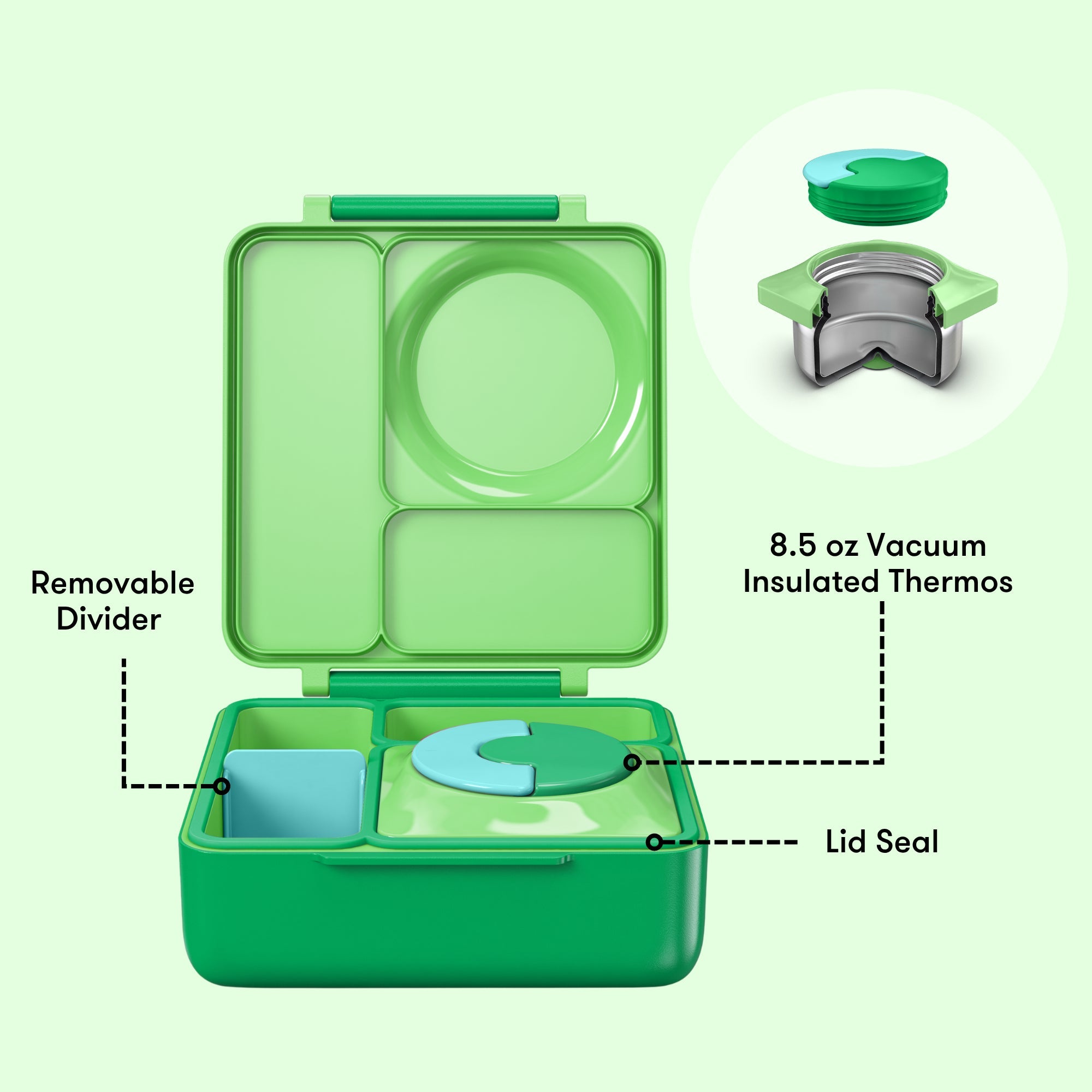 OmieBox hot & cold - Lunchbox s vyberateľnou termonádobou Jablko