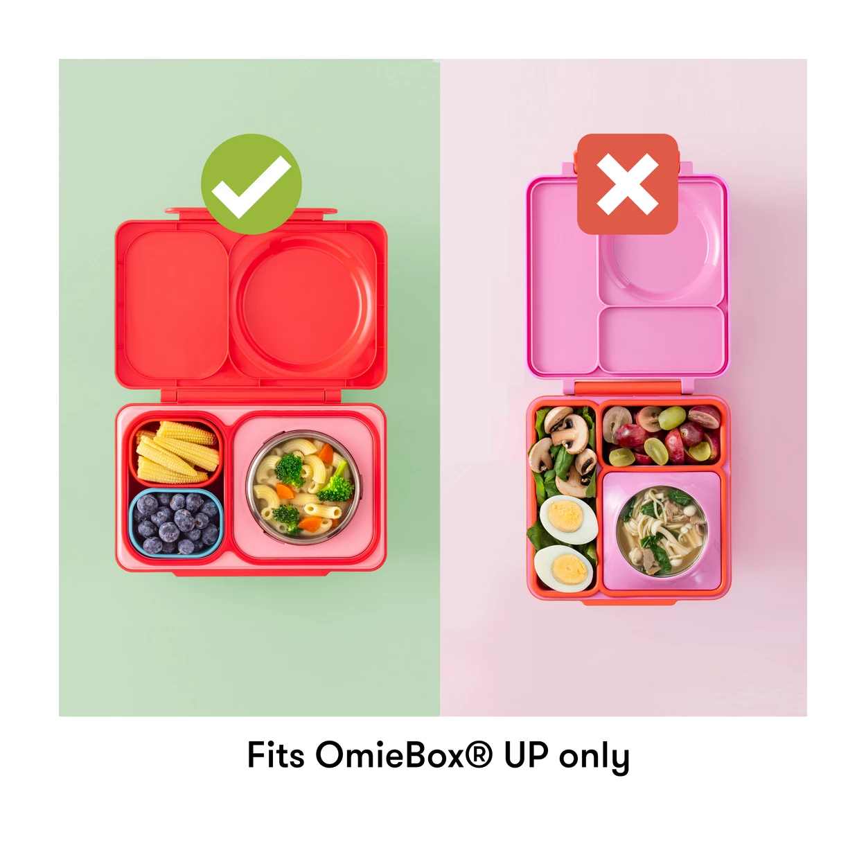 OmieDip pre Omie UP - sada 2 silikónových dózičiek zelená a fialová