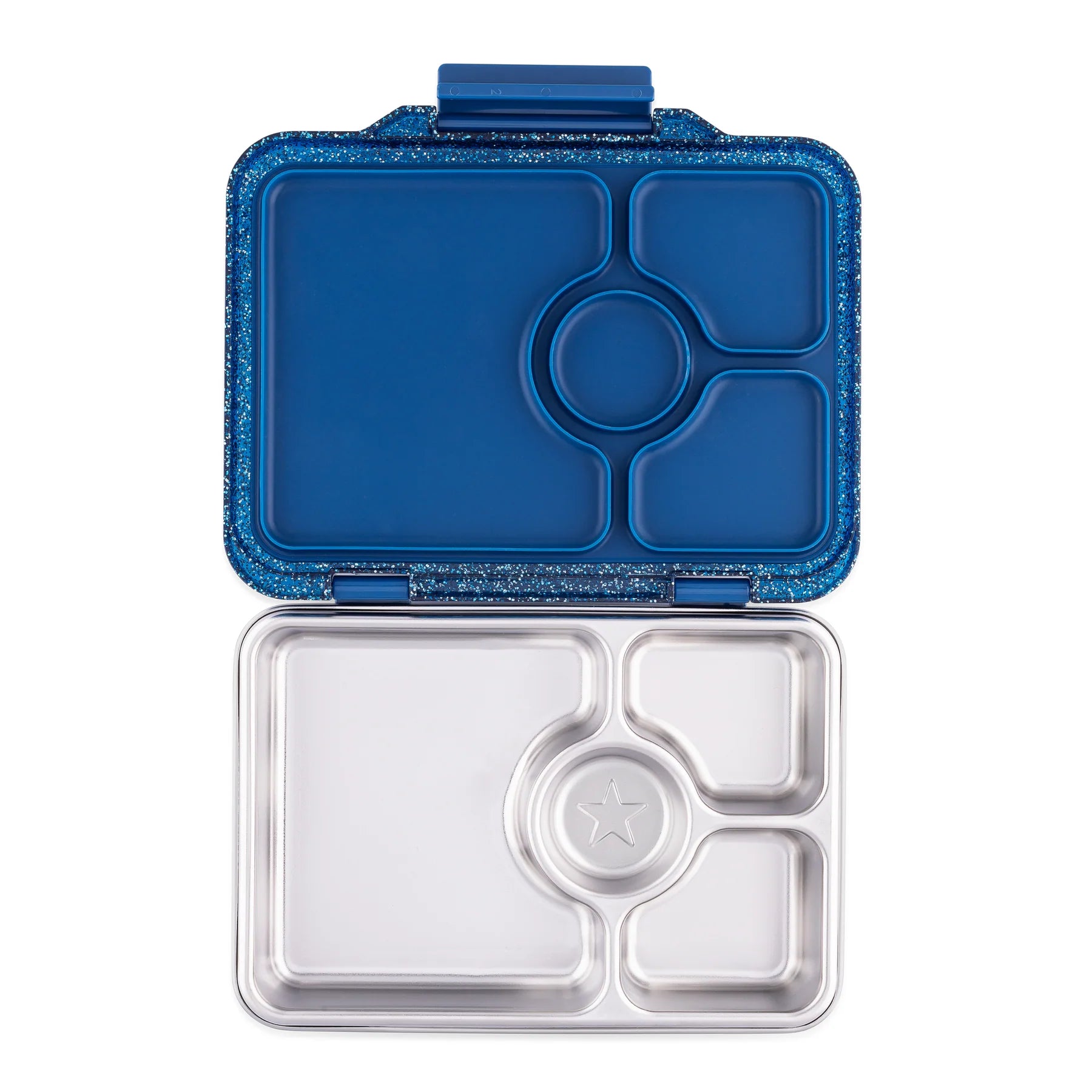 Yumbox Prêt  nerez 4 oddelenia - Modrý súmrak s trblietkami
