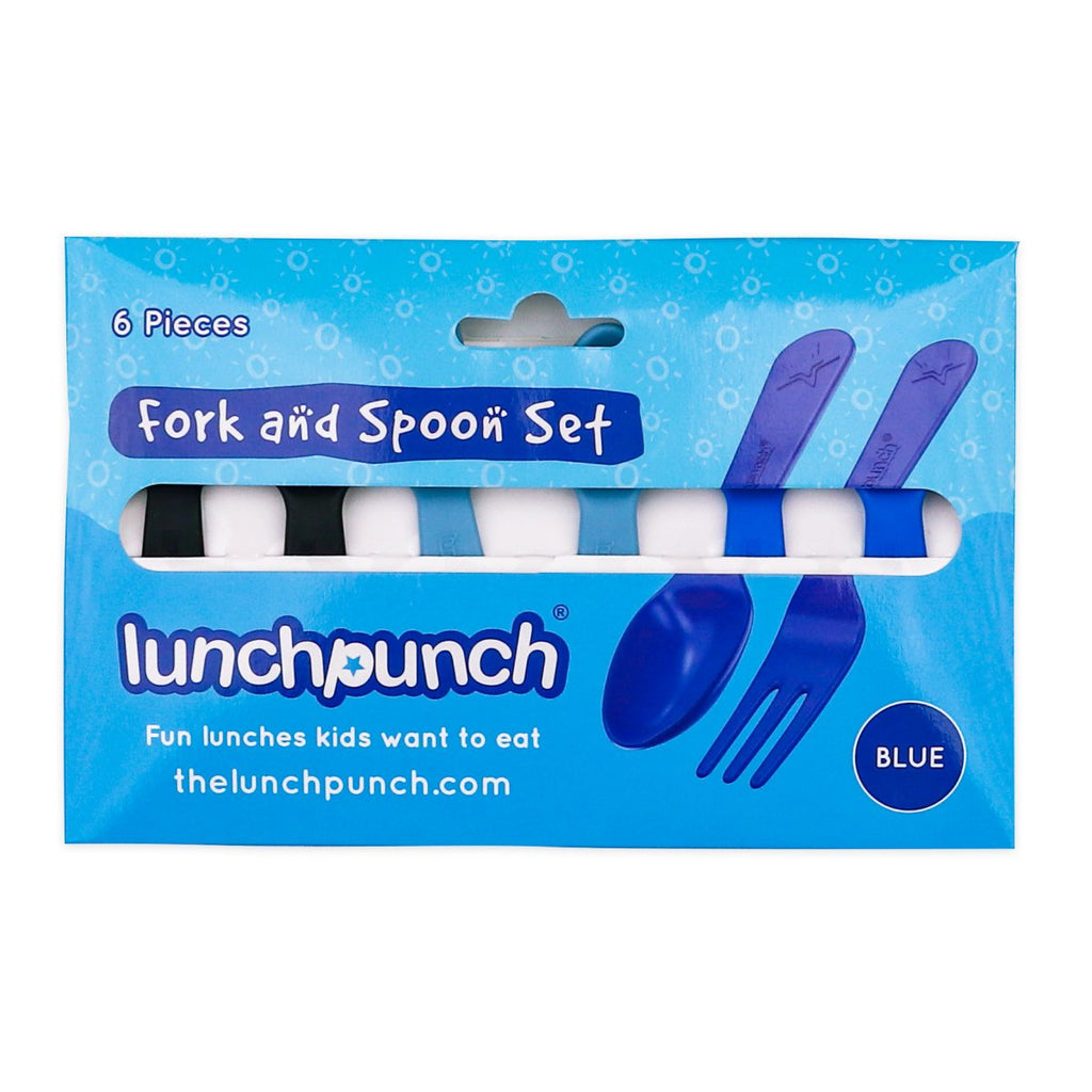 Mini vidličky a lyžičky set modrý