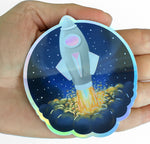 Načítať obrázok do zobrazovača galérie, Holografická vodeodolná nálepka Raketa
