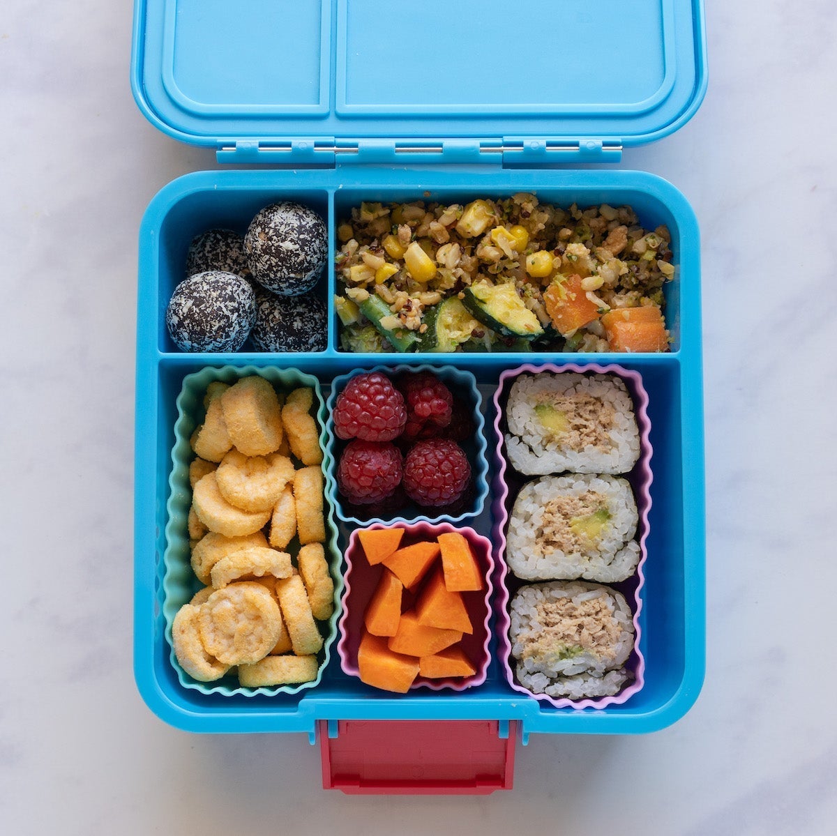 Sada 2 silikónových formičiek svetlo modrá Little Lunch Box Co