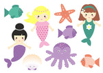 Načítať obrázok do zobrazovača galérie, Vodeodolné nálepky morské panny
