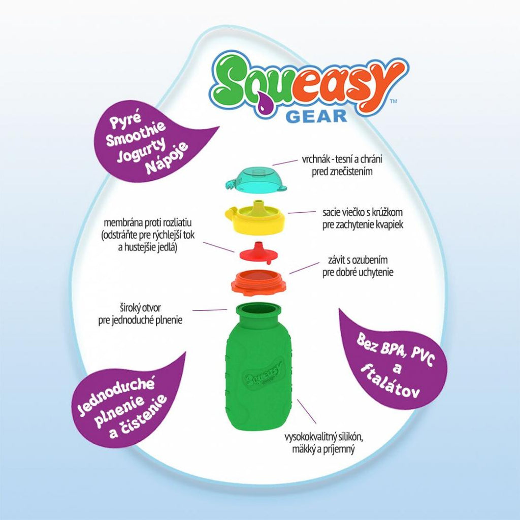 Squeasy Snacker Mini - silikónová kapsička 100ml zelená