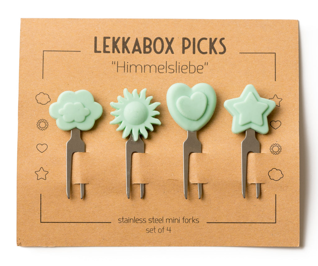 Set 4 krátkych nerezových napichovátok Lekkabox - láska nebeská